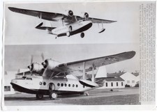 1938 USMC Sikorsky S-43 Amphibian Flying Col. James Roosevelt to Cuba Wirephoto picture