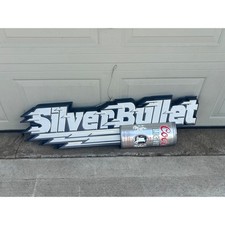Vintage Coors Light Silver Bullet 3D Sign Man Cave Bar Decor picture