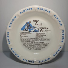 Vintage 1983 Watkins Dutch Brownie Pie Recipe Ceramic Pie Dish 6482 USA picture