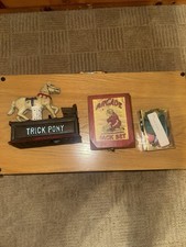 Antique 1930s 40s Arcade Jack Set Box & Jacks- Trick Pony Mechanical Bank  picture