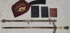 Antique Masonic Collection M.C. Lilley Sword Algeria Shrine Fez, Lodge Books picture