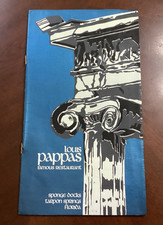 Louis Pappas Famous Restaurant Menu Sponge Docke In Tarpon Springs Florida Vtg picture