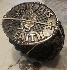Vintage Cowboys of Faith Belt with Western Cowboy Buckle Braided Belt picture