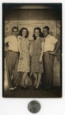 Vintage 1940's Big BOOTH photo / MEMPHIS FAIRGROUNDS Sisters Ready2Roll Suckers picture
