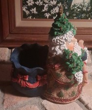 Vtg Resin Musical Santa Claus Planter picture