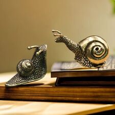 2pcs Brass Snail Figurine Statue Insect Animal Figurines Toys Desktop Decoration picture