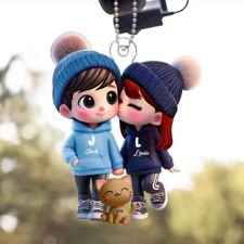 Personalized Couple Car Hanging Ornament Acrylic • Cute Cartoon Couple picture