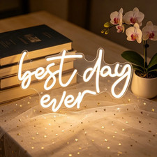 Best Day Ever USB Neon Sign LED Wall Light for Wedding Birthday Bridal Shower picture