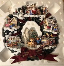🎅 RARE Hawthorne Village Rudolph's Christmas Cove Light Up Wreath w/ COA In Box picture