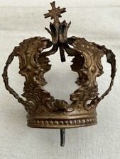 Antique Spanish Colonial or Portuguese Gilt Metal Santo Crown, c . 1780-1850 picture