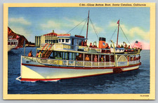 c1940s Glass Bottom Boat Santa Catalina California Linen Postcard picture