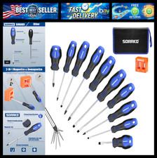 SORAKO 12 Piece Magnetic Screwdriver Set 5 Phillips and 5 Flat 1 Magnetising Too picture