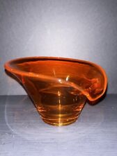 Vintage MCM Persimmon Orange Viking Glass Epic Rolled Edge Spout Bowl picture