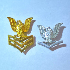 Vintage US Navy Pin Lot E4 E6 Petty Officer 1st 3rd Class Insignia H-H Hallmarke picture