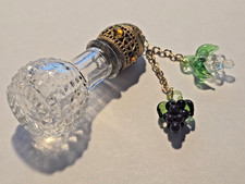 VINT/Antique Czechoslovakia Scent Bottle-GRAPE Dangles-Irice/STUBBY  #2235 picture