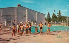 Fulton, New York, Recreation Park, Municipal Swimming Pool Postcard Vtg c1950s N picture