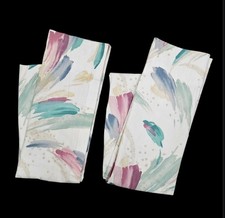 VTG Croscill Sedona Curtain Panels 80s Pastel Watercolor Brushstrokes 40x84 Pair picture