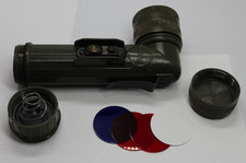 Vintage Fulton MX-991/U Military Flashlight Olive Drab Lenses Spare Bulb Tested picture