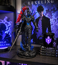 Solo Leveling Dark Armored Character Statue Figure with Sword Red Hair picture