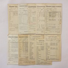 1914-24 antique 10pc LEBANON pa SCHOOL REPORT CARDS Lloyd James picture