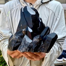 6.6LB Natural Tea black Crystal quartz Cluster Mineral Specimen Healing reiki picture