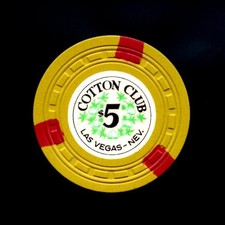 RARE - OLD VINTAGE 1955 NEVADA CASINO CHIP - $5.00 - COTTON CLUB - LAS VEGAS NV picture