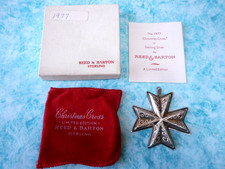 Vintage 1977 Reed & Barton Sterling Silver Cross Ornament 3''x 2 5/8'' picture