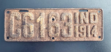 1914 Indiana Motorcycle License Plate C6163 picture
