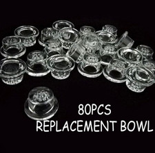 80 PCS Replacement Clear Glass Bowls For 9-Hole Silicone Pipe Accessories picture