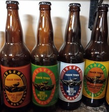 Lot of 4 Vintage Rogue Ales Eugene City Brewery Track Town 22oz Beer Bottle picture