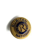 Vintage Ruritan National Lapel Pin Screw Back Gold Tone Blue Enamel RUS URBS picture