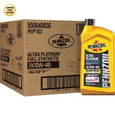 Pennzoil Ultra Platinum Full Synthetic 0W-40 Motor Oil 1 Quart 6 Pack picture