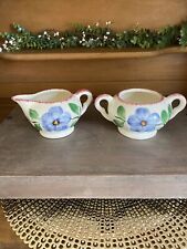 Blue Ridge Southern Pottery Alleghany Hand Painted Creamer & Sugar Bowl no lid picture