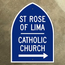 Freehold New Jersey St Rose of Lima Catholic Church highway marker road sign 20