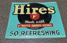 Vintage 1950s, HIRES ROOT BEER ,SO REFRESHING, Original Tin tacker. 12x14