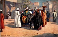 Cairo Egypt Fruit Sellers Street Market Donkey Tuck Wild World 1910s Postcard picture