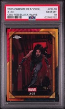 Topps 2025 Chrome Deadpool X-23 CBG Red/Black Wave CB-18 /5 PSA 10 picture