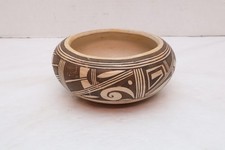 Antique Hopi Pottery Bowl Polychrome Pot Dish Vase Native American Indian 6