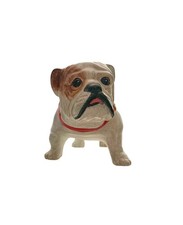 Dog Figurine Bulldog Large Pottery Statue Vintage Handmade Decor Gift picture