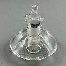 Lalique Crystal Stupa Crown Perfume Bottle RARE Flacon Clear 3.5