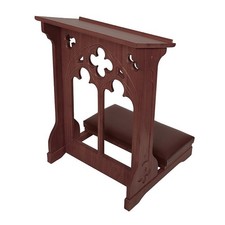 Hardwood Windsor Collection Padded Kneeler Walnut Prayer Church Altar Furniture picture