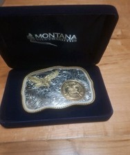 LARGE MONTANA SILVERSMITHS NRA COWBOY BUCKLE  picture