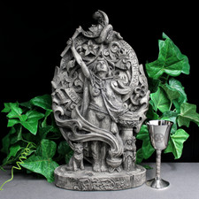 Goddess Aradia Statue - Italian Witch Cimaruta Plaque Dryad Design -Stone Finish picture