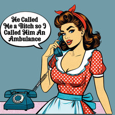 Retro Lady fun cute funny High Quality Metal Fridge Magnet 4x4 1266 picture