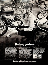 1973 Osage City KS John Washburn Motorcycle Champion Spark Plugs - Vintage Ad picture