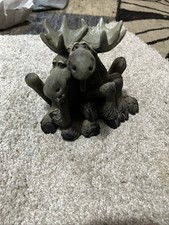 1998 Vintage Moose Lovers Singing Tree Bearfoots Be Mooses Resin Figurine picture
