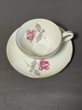 KPM Krister Germany Teacup Pink Rose Matte Gold Trim Porcelain#4 picture