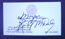 RARE FORMER CHICAGO MAYOR  RICHARD DALEY  VINTAGE SIGNED BUSINESS CARD picture