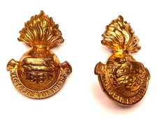 WWI 88th Victoria Fusiliers Canada Collar Badge Pair W Scully Montreal picture