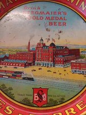 Stegmaier Brewery Gold Medal Beer 1936 Vintage Metal Serving Tray 12